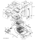 DOORS & SHELVES Diagram and Parts List for PDS20SBRBRSS  General Electric Refrigerator
