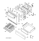 Part Location Diagram of WB57K10026 GE GLASS DOOR (ALMOND)