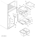 FRESH FOOD SHELVES Diagram and Parts List for GTS18WCPA1RWW  General Electric Refrigerator