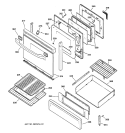 DOOR & DRAWER PARTS Diagram and Parts List for JGBP85BEB2BB  General Electric Range