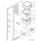 FRESH FOOD SHELVES Diagram and Parts List for PHG25MGTAFWW  General Electric Refrigerator