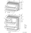 DOORS Diagram and Parts List for HTS18GCSERWW  Hotpoint Refrigerator