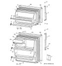 DOORS Diagram and Parts List for HTS16GBRFRWW  Hotpoint Refrigerator