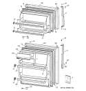 DOORS Diagram and Parts List for HTS16BCRERWW  Hotpoint Refrigerator