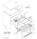 CABINET & SHELVES Diagram and Parts List for ZDOD240PASS  General Electric Refrigerator