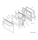 DOOR Diagram and Parts List for JK915CF5CC  General Electric Wall Oven