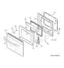 UPPER DOOR Diagram and Parts List for JKP28BF6BB  General Electric Wall Oven