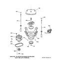 SUSPENSION, PUMP & DRIVE COMPONENTS Diagram and Parts List for WNCJ2050A0WC  General Electric Washer