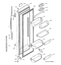 FRESH FOOD DOOR Diagram and Parts List for PSG25SGMFCBS  General Electric Refrigerator