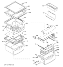FRESH FOOD SHELVES Diagram and Parts List for PSG25SGMFCBS  General Electric Refrigerator