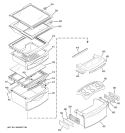 FRESH FOOD SHELVES Diagram and Parts List for PSC25MSTASS  General Electric Refrigerator