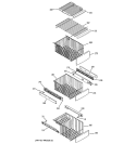 FREEZER SHELVES Diagram and Parts List for PSW26MSTA SS  General Electric Refrigerator
