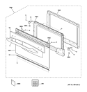 DOOR PARTS Diagram and Parts List for SCB1000KCC02  General Electric Microwave Oven Combo