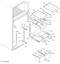FRESH FOOD SHELVES Diagram and Parts List for GTS18KHPVRCC  General Electric Refrigerator