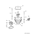 SUSPENSION, PUMP & DRIVE COMPONENTS Diagram and Parts List for WNCK2050A1WC  General Electric Washer