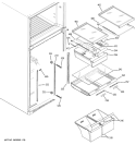 FRESH FOOD SHELVES Diagram and Parts List for GTS18KBPJRBB  General Electric Refrigerator
