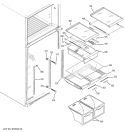 FRESH FOOD SHELVES Diagram and Parts List for GTS18WCPJRWW  General Electric Refrigerator