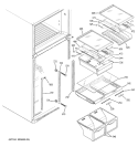 FRESH FOOD SHELVES Diagram and Parts List for PTS18SBSJRSS  General Electric Refrigerator