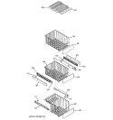 FREEZER SHELVES Diagram and Parts List for PSS23NSTASS  General Electric Refrigerator