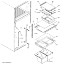 FRESH FOOD SHELVES Diagram and Parts List for HTS18IBSJLCC  Hotpoint Refrigerator