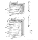 DOORS Diagram and Parts List for CTS18FBSELWW  General Electric Refrigerator