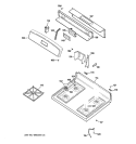 CONTROL PANEL & COOKTOP Diagram and Parts List for JGBS21HEH5WW  General Electric Range