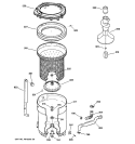 TUB, BASKET & AGITATOR Diagram and Parts List for WPSE7003B9WW  General Electric Washer