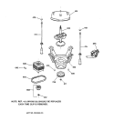SUSPENSION, PUMP & DRIVE COMPONENTS Diagram and Parts List for WNCK2050A0WC  General Electric Washer