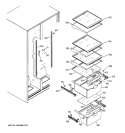 FRESH FOOD SHELVES Diagram and Parts List for HSH25IFTAWW  Hotpoint Refrigerator