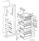 FRESH FOOD SHELVES Diagram and Parts List for ZISS42DYASS  General Electric Refrigerator