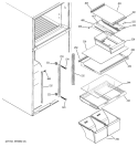 FRESH FOOD SHELVES Diagram and Parts List for STS18ZCPVRWW  General Electric Refrigerator