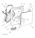 FRONT PANEL & DOOR Diagram and Parts List for DISR333FC3WW  General Electric Dryer