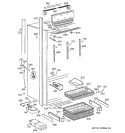 FREEZER SECTION, TRIM & COMPONENTS Diagram and Parts List for ZICS36NAASSLH  General Electric Refrigerator