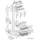 FREEZER SECTION, TRIM & COMPONENTS Diagram and Parts List for ZICS36NABSSLH  General Electric Refrigerator