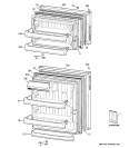 DOORS Diagram and Parts List for GTR18ZBSERWW  General Electric Refrigerator