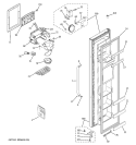 FREEZER DOOR Diagram and Parts List for GSH22JSTASS  General Electric Refrigerator