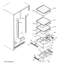 FRESH FOOD SHELVES Diagram and Parts List for HSM25IFTASA  Hotpoint Refrigerator