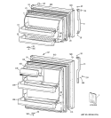 DOORS Diagram and Parts List for GTE16BBSKRWW  General Electric Refrigerator