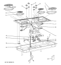 CONTROL PANEL & COOKTOP Diagram and Parts List for JP626WK1WW  General Electric Cooktop