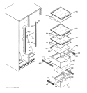 FRESH FOOD SHELVES Diagram and Parts List for MSS22IETAWW  General Electric Refrigerator