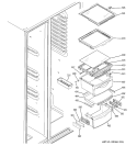 FRESH FOOD SHELVES Diagram and Parts List for GCU23MITAFBB  General Electric Refrigerator