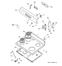 CONTROL PANEL & COOKTOP Diagram and Parts List for RB740BH2WH  Hotpoint Range