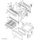 DOOR & DRAWER PARTS Diagram and Parts List for RB740BH2WH  Hotpoint Range