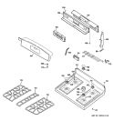 CONTROL PANEL & COOKTOP Diagram and Parts List for JGB905SEF3SS  General Electric Range