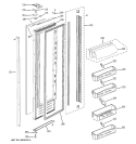 FRESH FOOD DOOR Diagram and Parts List for PSB48LGRABV  General Electric Refrigerator