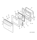 DOOR Diagram and Parts List for JK955BF7BB  General Electric Wall Oven