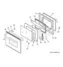 DOOR Diagram and Parts List for JKP25SH6SS  General Electric Wall Oven
