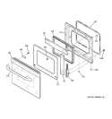 UPPER DOOR Diagram and Parts List for JKP28BF7BB  General Electric Wall Oven