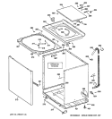 CABINET, COVER & FRONT PANEL Diagram and Parts List for S5200E6WW  General Electric Washer