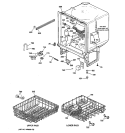 BODY PARTS Diagram and Parts List for GSM2100G05CC  General Electric Dishwasher